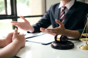 client speaking to attorney